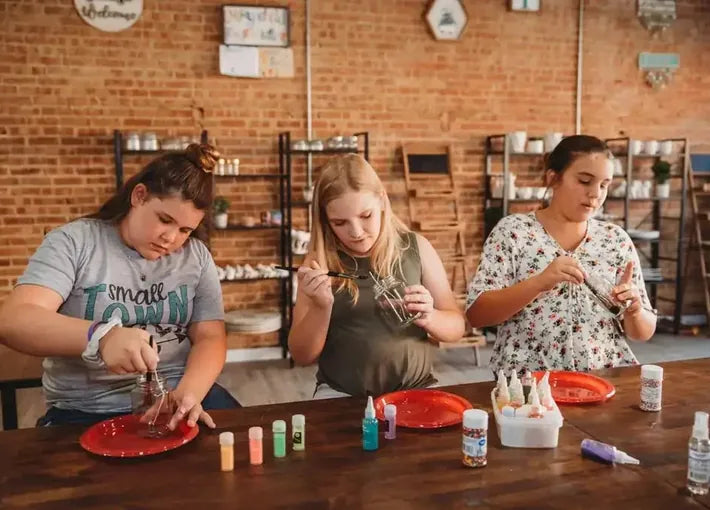 a group of painters crafting in mineral wells texas