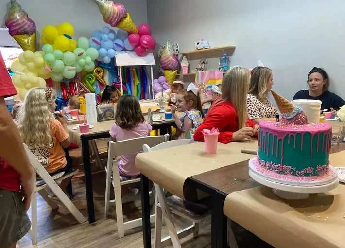 cake in the event room at downtown crafting in mineral wells texas